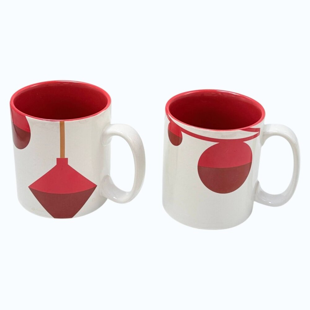 Starbucks‎ Mug 2012 Lot 2 Christmas Red White Ornaments Ceramic 18 oz